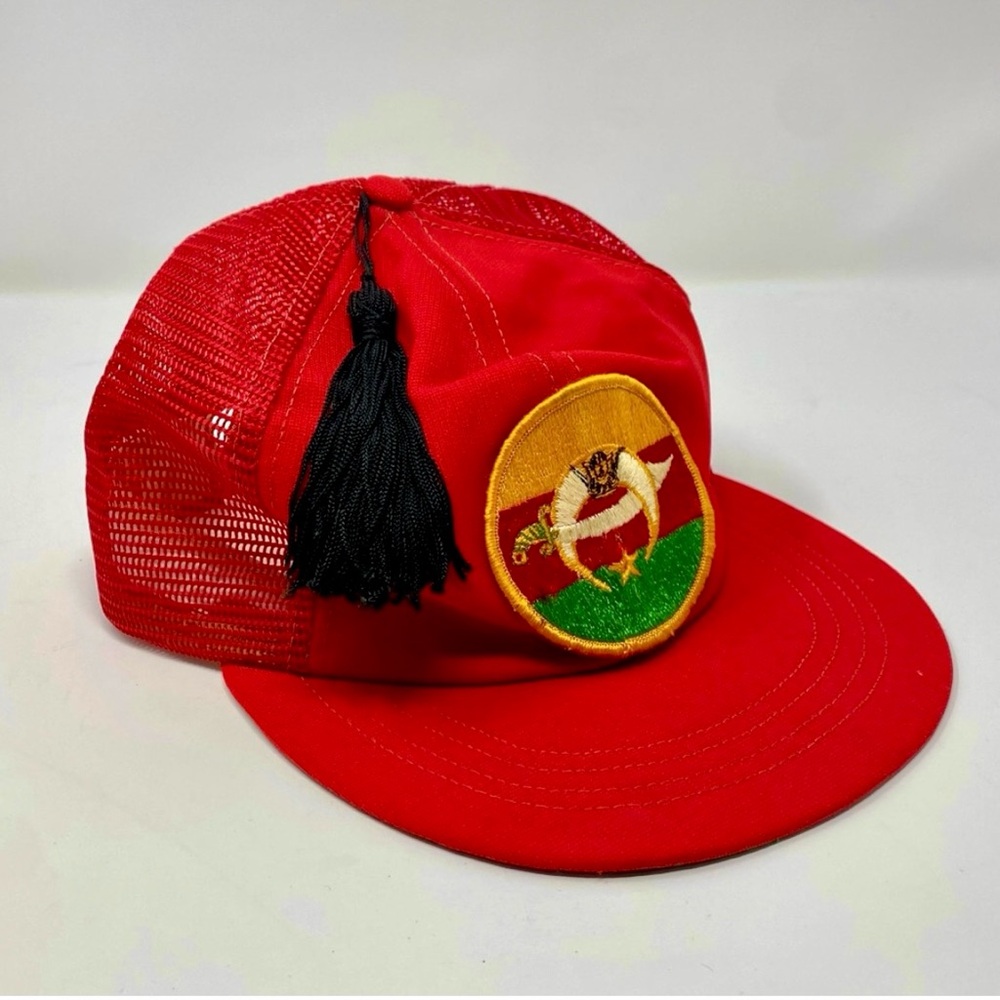 Vintage Shriner Baseball Cap, Red with Tassle and Shriner patch